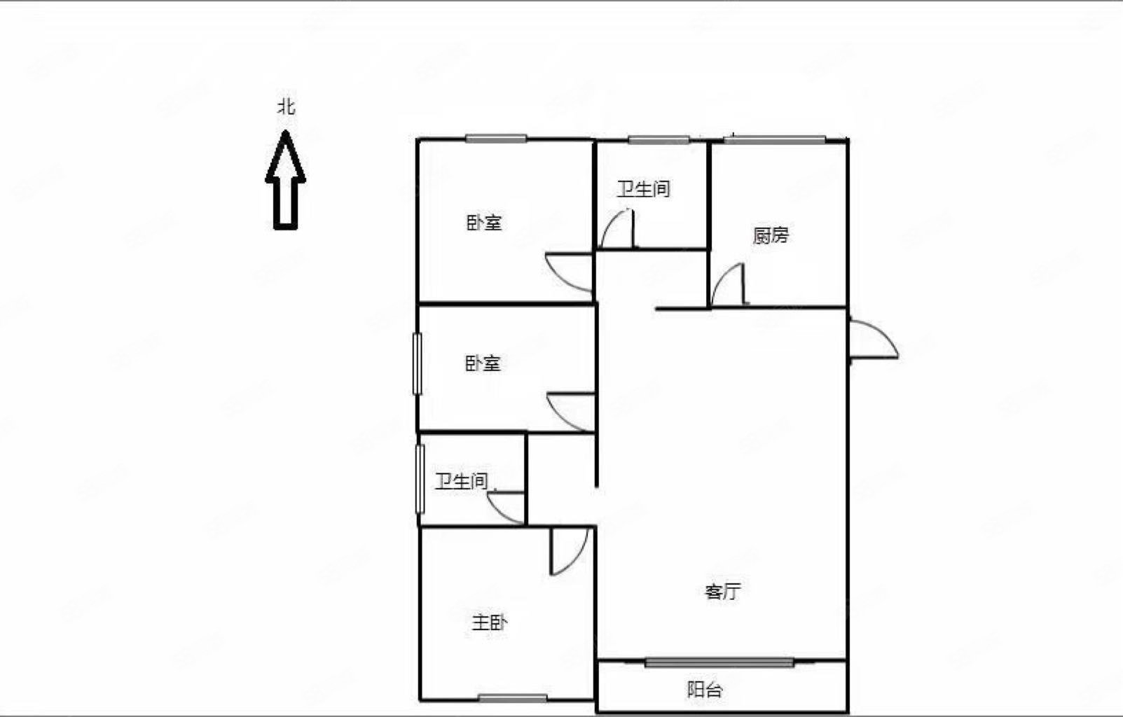 万成哈佛玫瑰园3室2厅2卫130㎡南北118万