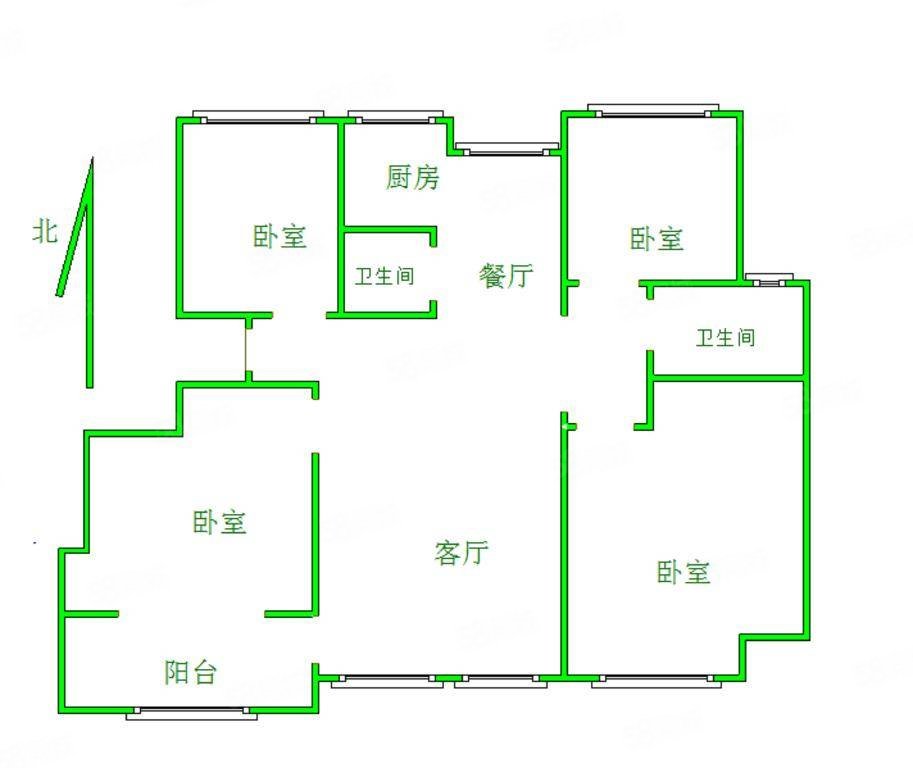 天鹅堡4室2厅2卫169.75㎡南北283万