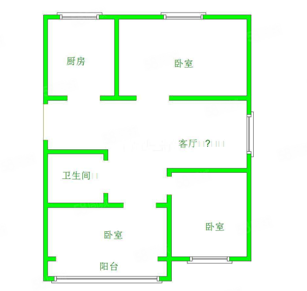 梅花生态港福瀛苑3室1厅1卫83.29㎡南北49.6万