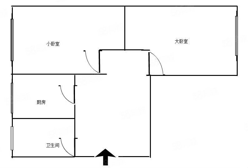 蓝星公司家属院2室1厅1卫60.87㎡南48.5万