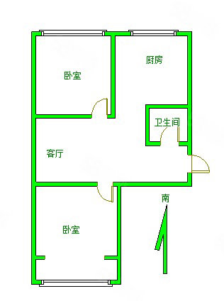 绿都花园2室2厅1卫88.17㎡南北51万