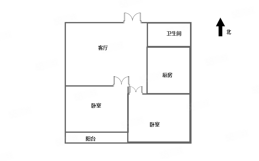 东郡华府2室2厅1卫72㎡南35.5万