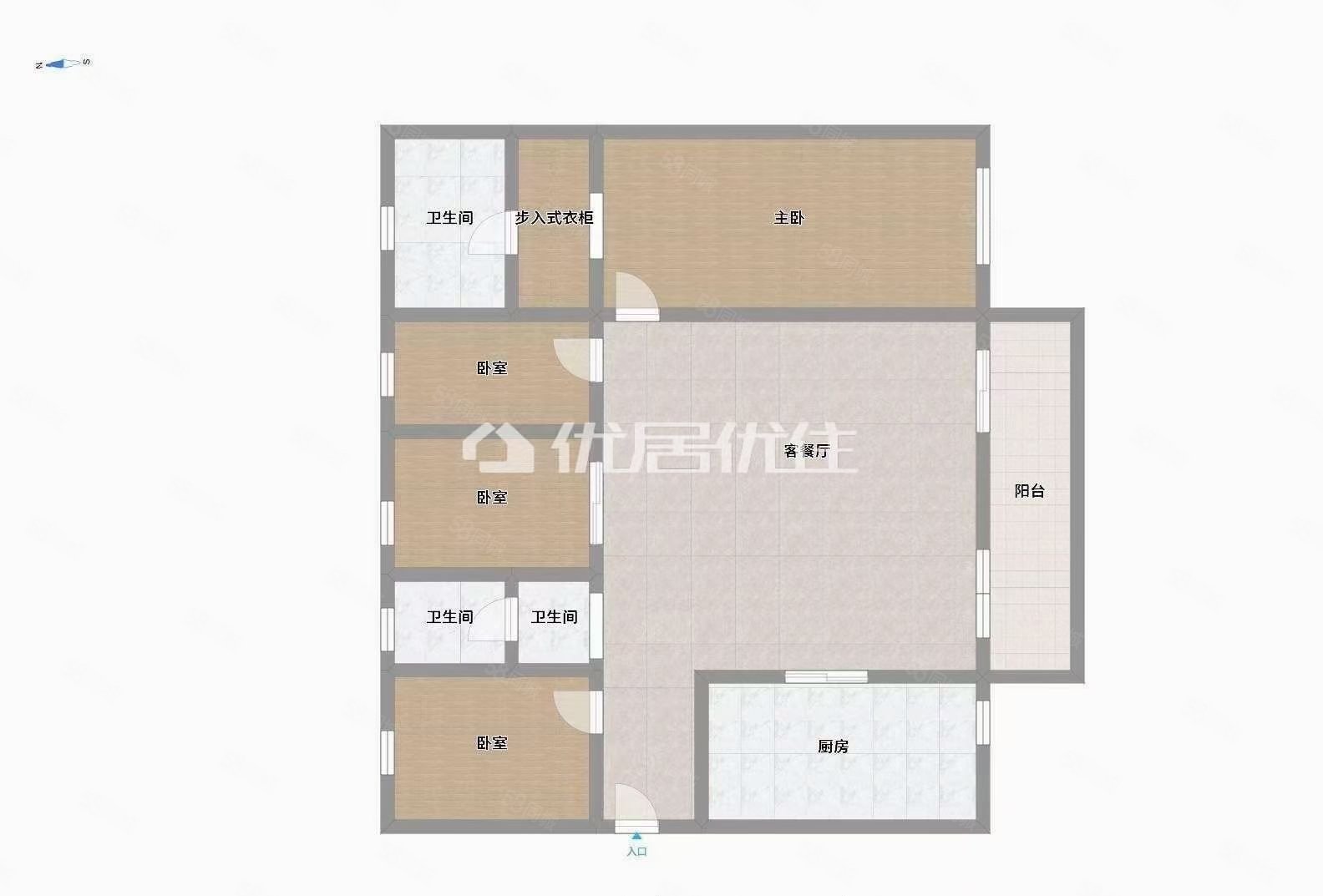 万科公园里4室2厅2卫107.45㎡南北115万