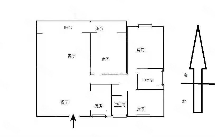 天骄华府3室2厅2卫106㎡南北63万