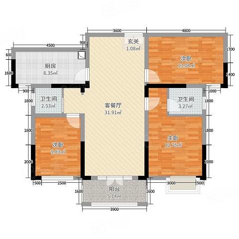 鸿源首府3室2厅2卫130㎡南北46.8万