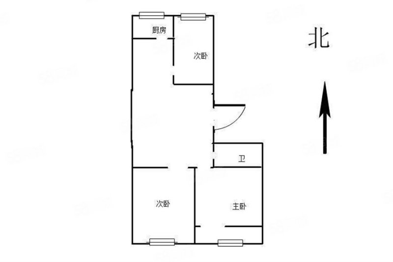 军地公寓3室2厅1卫125㎡南北48万