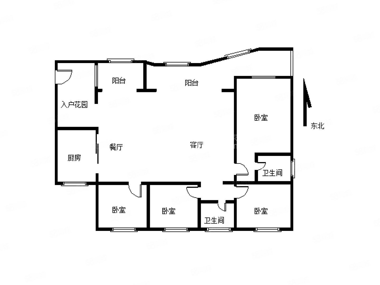 龙源府邸4室2厅2卫125㎡南北98万