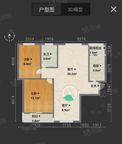 森林公园红梅苑3室2厅1卫98㎡南106万