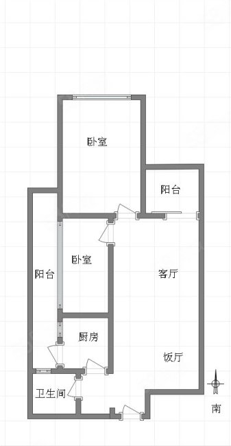 财信城市国际2室2厅1卫64㎡南89.8万