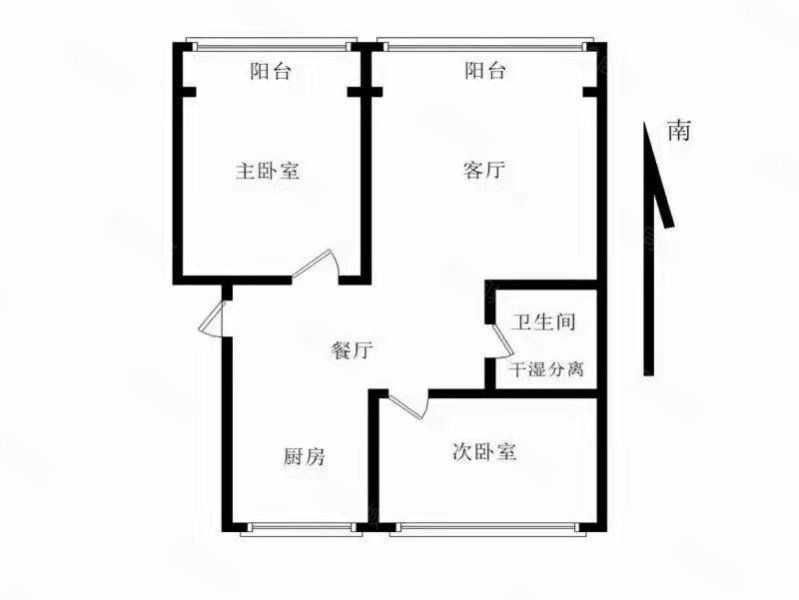 福兴天地(一期)2室1厅1卫94㎡南北55万