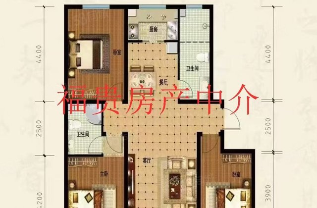 康德家园3室2厅130㎡88万二手房图片