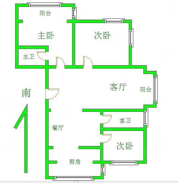 佳境天城3室2厅2卫126㎡南北80万