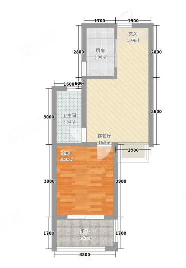腾瑞金域澜岸2室2厅1卫128㎡南北166万