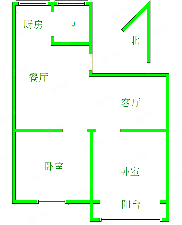 水源社区2室2厅1卫86㎡南北29.5万