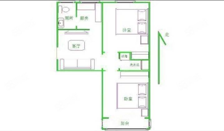 胶片厂宿舍一生活区2室1厅1卫58㎡南北39.5万