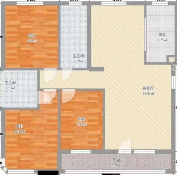 云中丽景3室2厅2卫126㎡南北48.8万