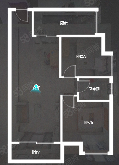 青水湾2室2厅2卫76.61㎡南64万