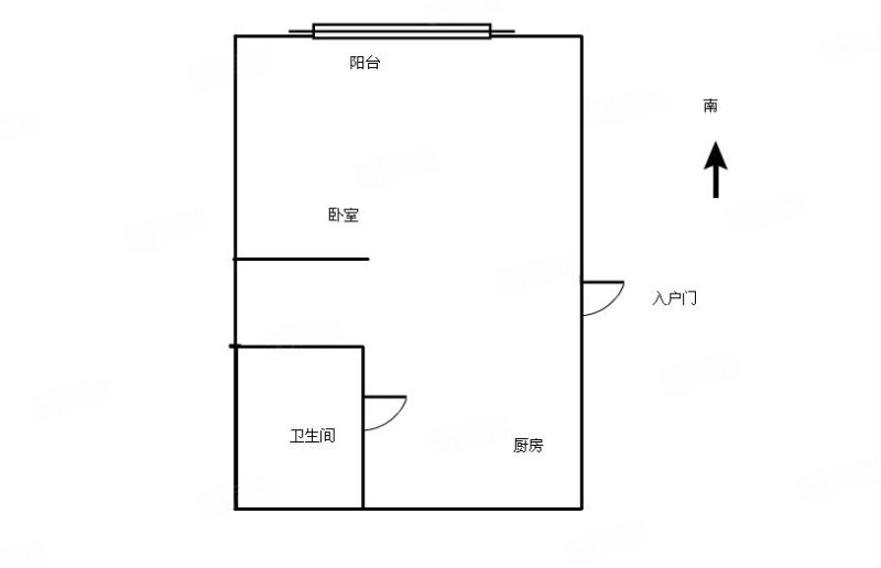 鑫丰国际1室1厅1卫50.9㎡南23万