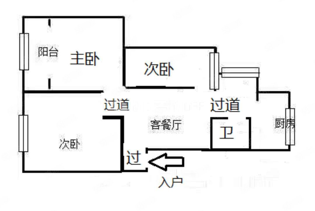 一马路6-30号小区3室1厅1卫62㎡南北59.5万