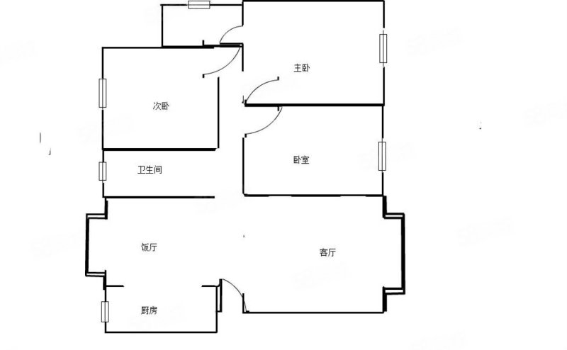 站前名苑3室2厅2卫133.15㎡南北80万