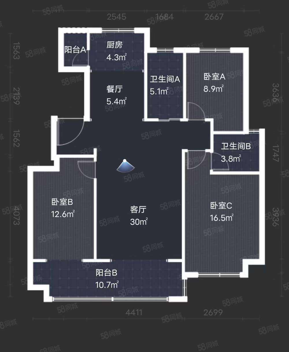 史丹利沂景花园3室2厅2卫127㎡南北92万