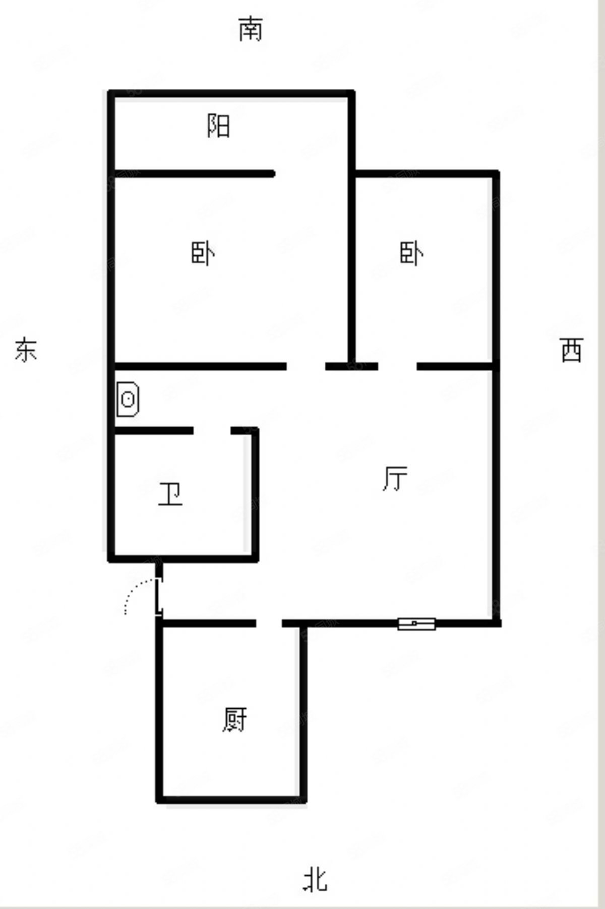 店二店1组报价60万电话咨询满二年核心卖点【户型情况】三室两厅一卫