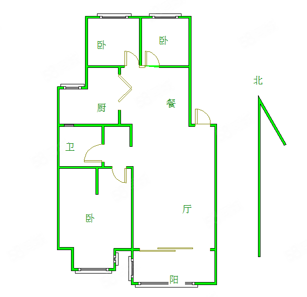 爱达花园3室2厅1卫102㎡南326万