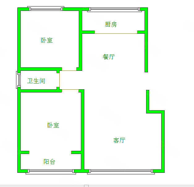 康瑞小区2室2厅1卫110㎡南北78万