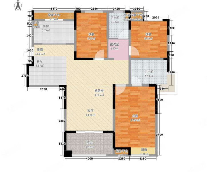 琴鹤花园3室2厅2卫116㎡南北79.8万