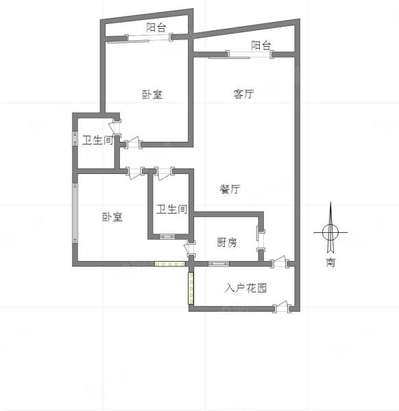 瀛嘉帝逸城2室2厅1卫92㎡南北53.8万