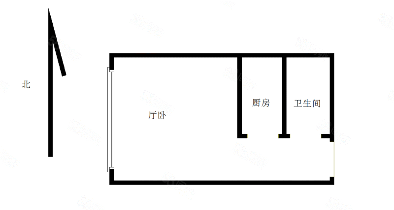 千禧龙花园1室1厅1卫54.97㎡东75万