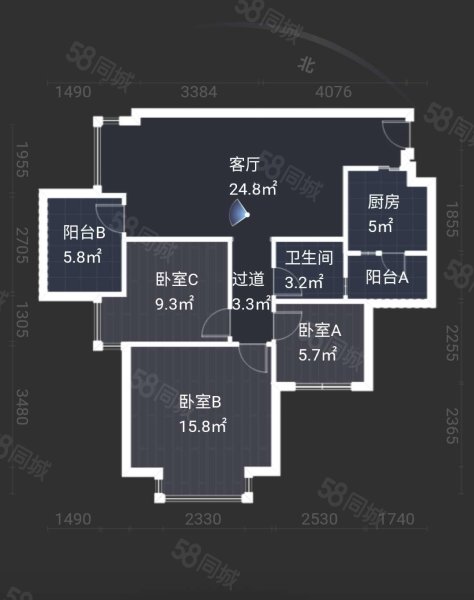 锦江城市花园三期4室1厅1卫84.88㎡东南140万