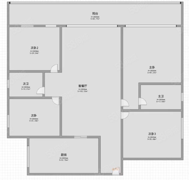 通江北街21号院3室2厅1卫112㎡南北31万