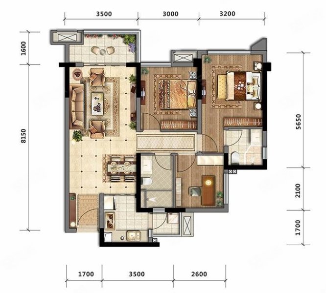 天来豪庭3室2厅2卫122㎡东南75万