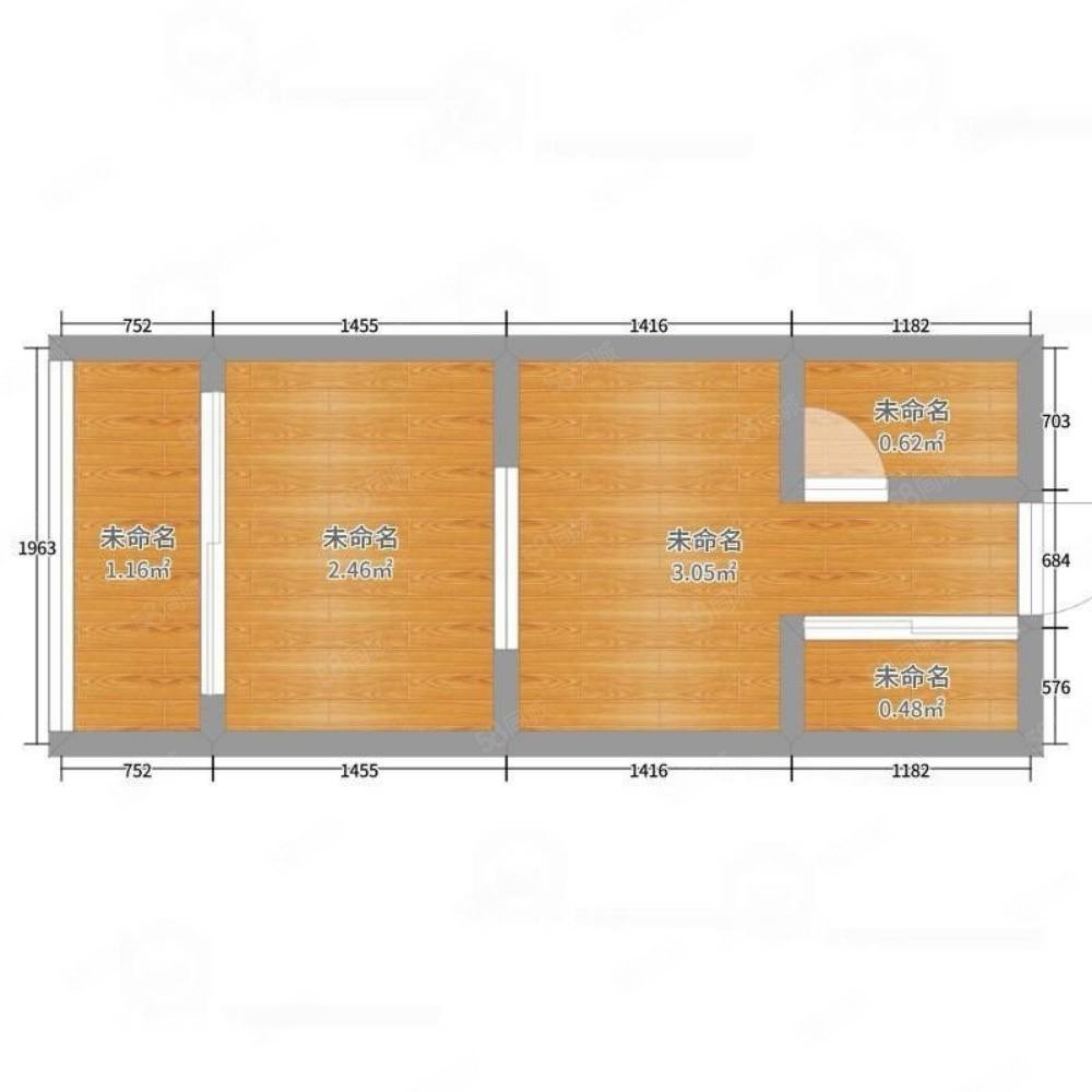 大学星城1室2厅1卫52㎡南北35万