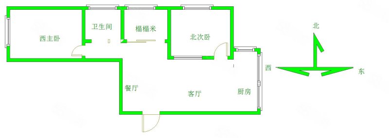 锅炉厂宿舍2室1厅1卫55.26㎡南北39.8万