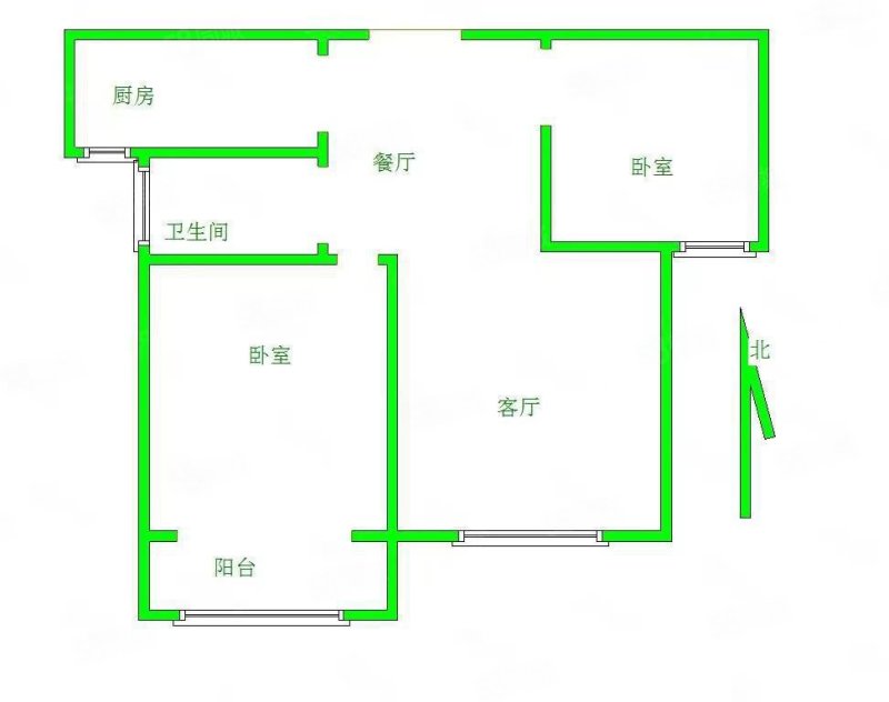 北城枫景(莲池)2室2厅1卫93㎡南北80.98万