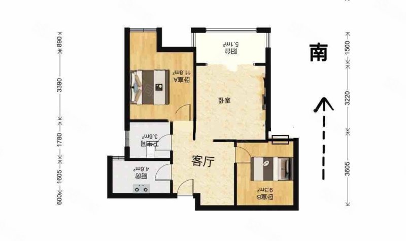 联心嘉园(南区)3室1厅1卫75㎡南100万