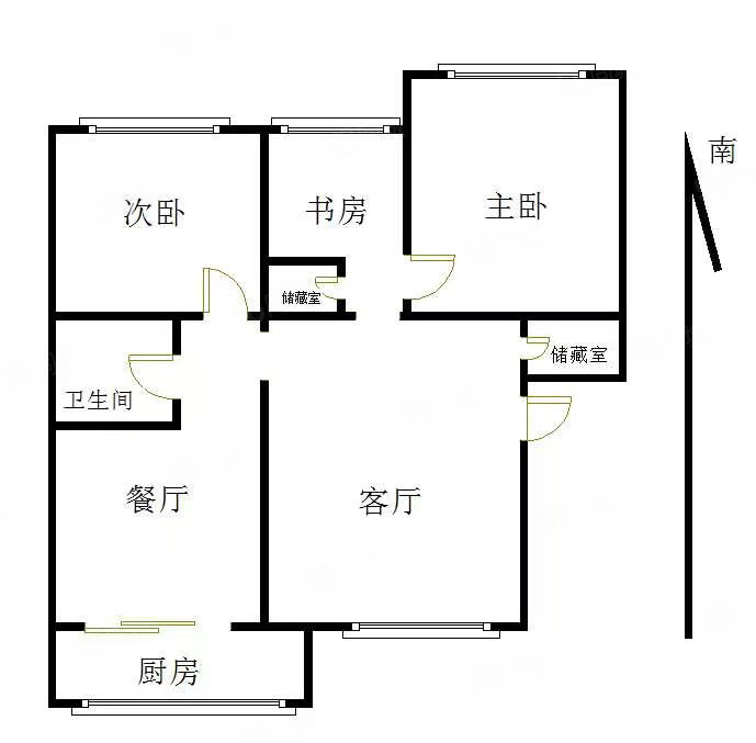 八一小区3室2厅1卫103.53㎡南北61万