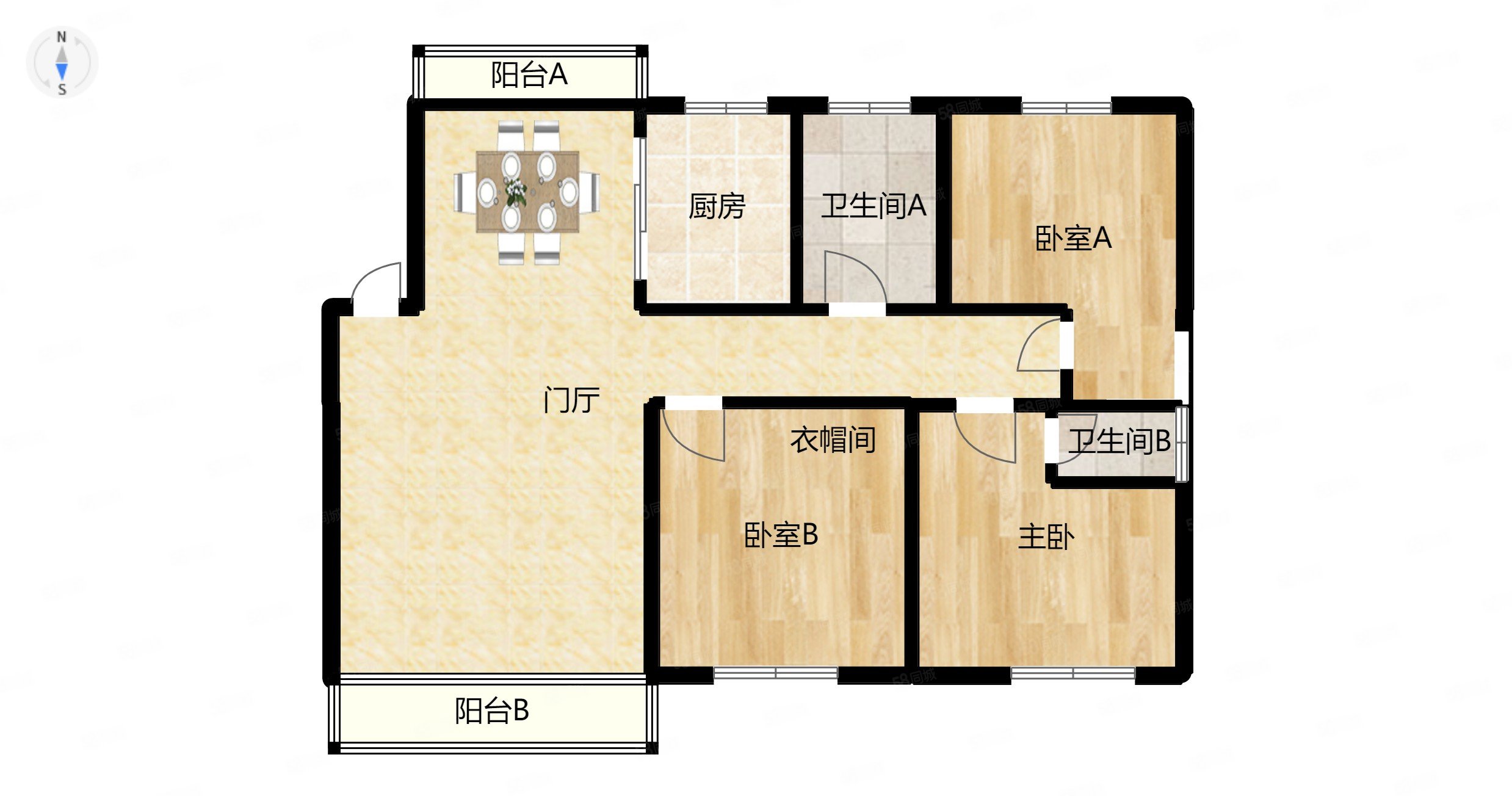 香溢世纪花城3室2厅2卫145.77㎡南230万