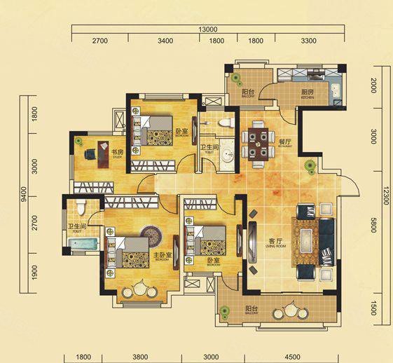 秀峰苑4室2厅2卫130㎡南北72.6万