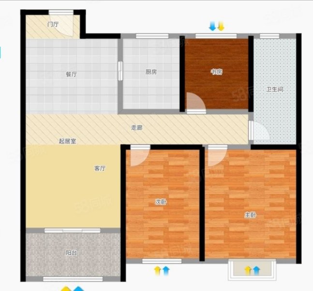 怀仁西苑3室1厅1卫85㎡南北76万