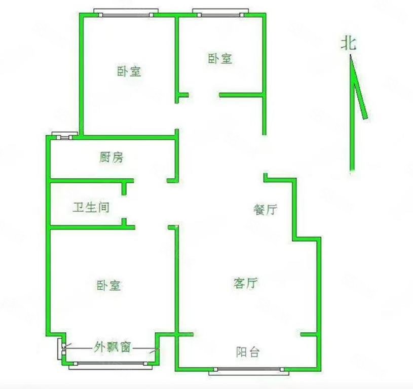 哈罗城(西区)3室2厅1卫97㎡南北85万