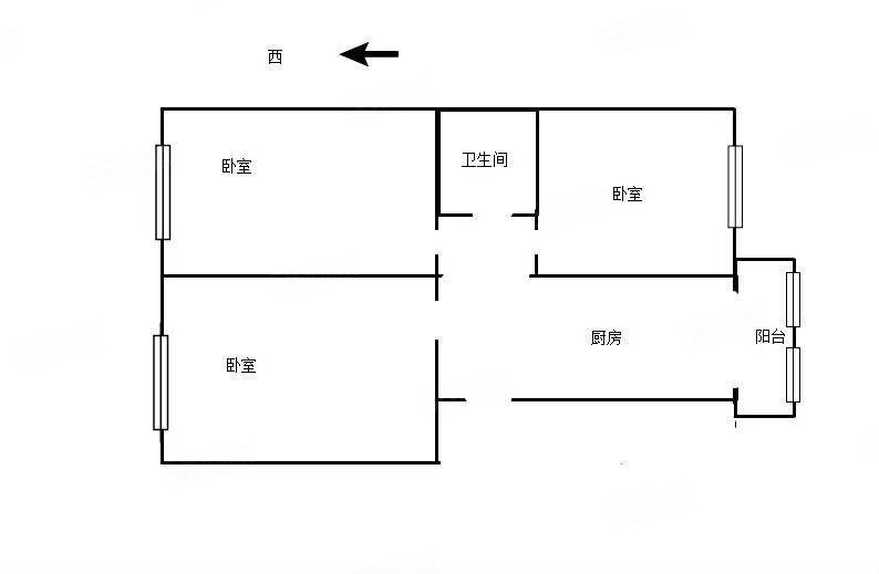 买卖街小区(买卖街23-1号,23-2号,27-1号,27-2号)3室1厅1卫89㎡东西63万