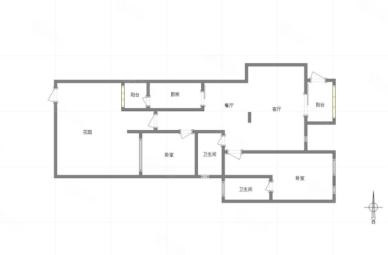 华宇龙湾2室2厅2卫138㎡南北145万