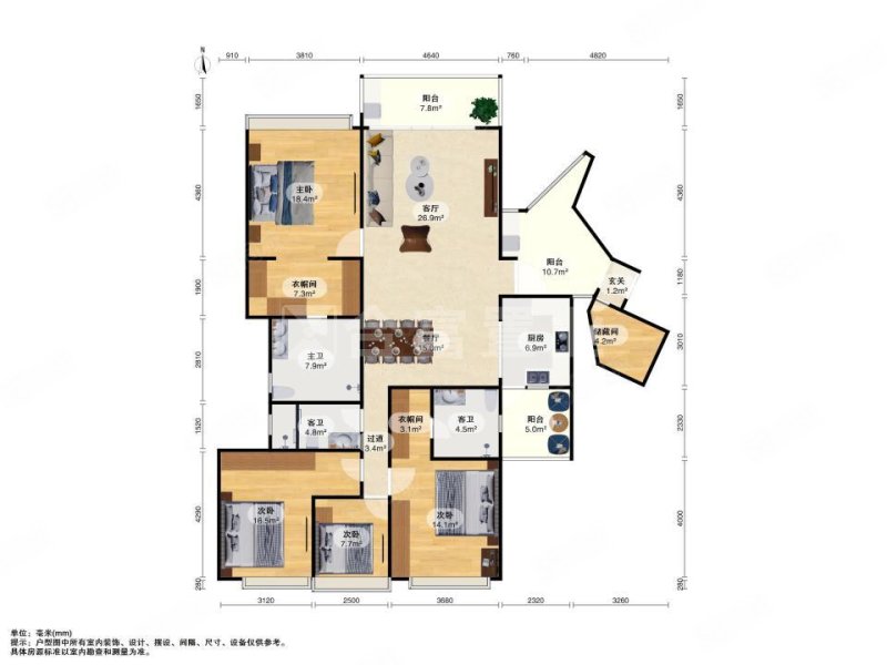 嘉裕公馆4室2厅3卫200.67㎡南4000万