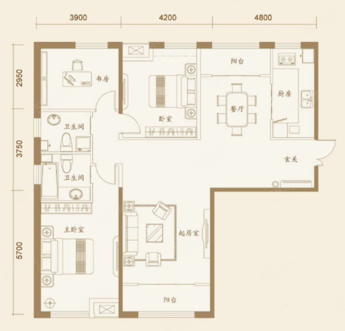 睿博融城3室2厅2卫119.39㎡南86.8万