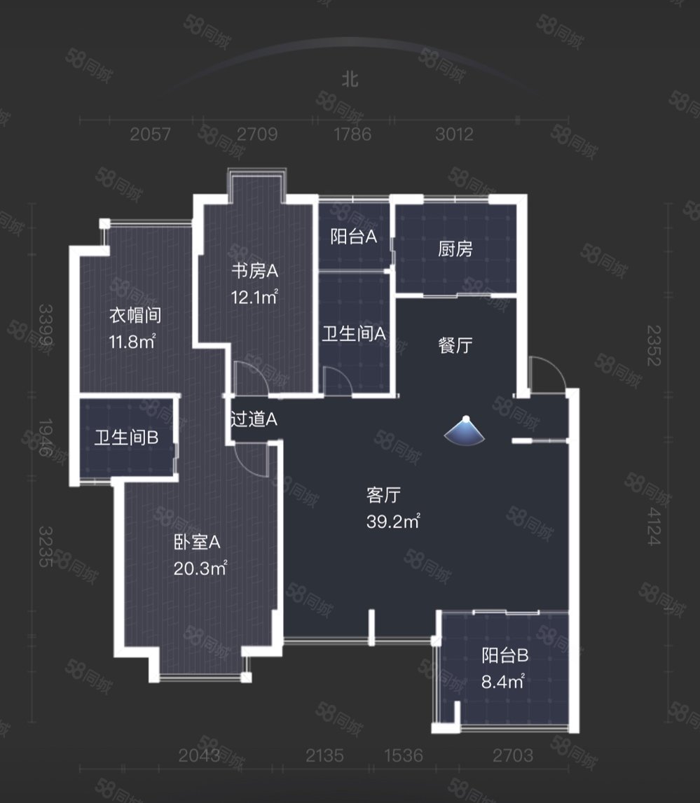 佳湖花园6室2厅3卫131.2㎡南北170万