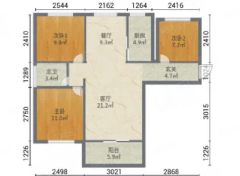 华产小区3室2厅1卫70㎡东南28.8万