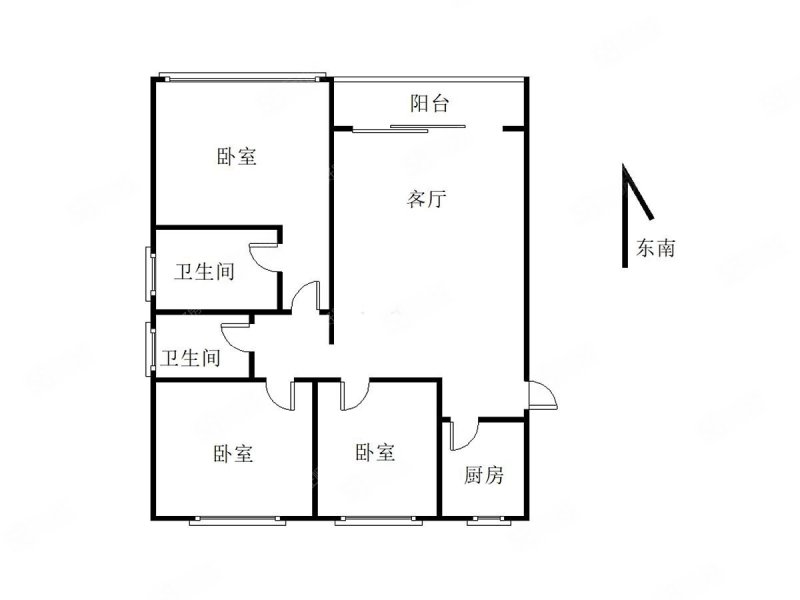 中珠上郡花园(二三期)3室2厅2卫102.86㎡南北99万